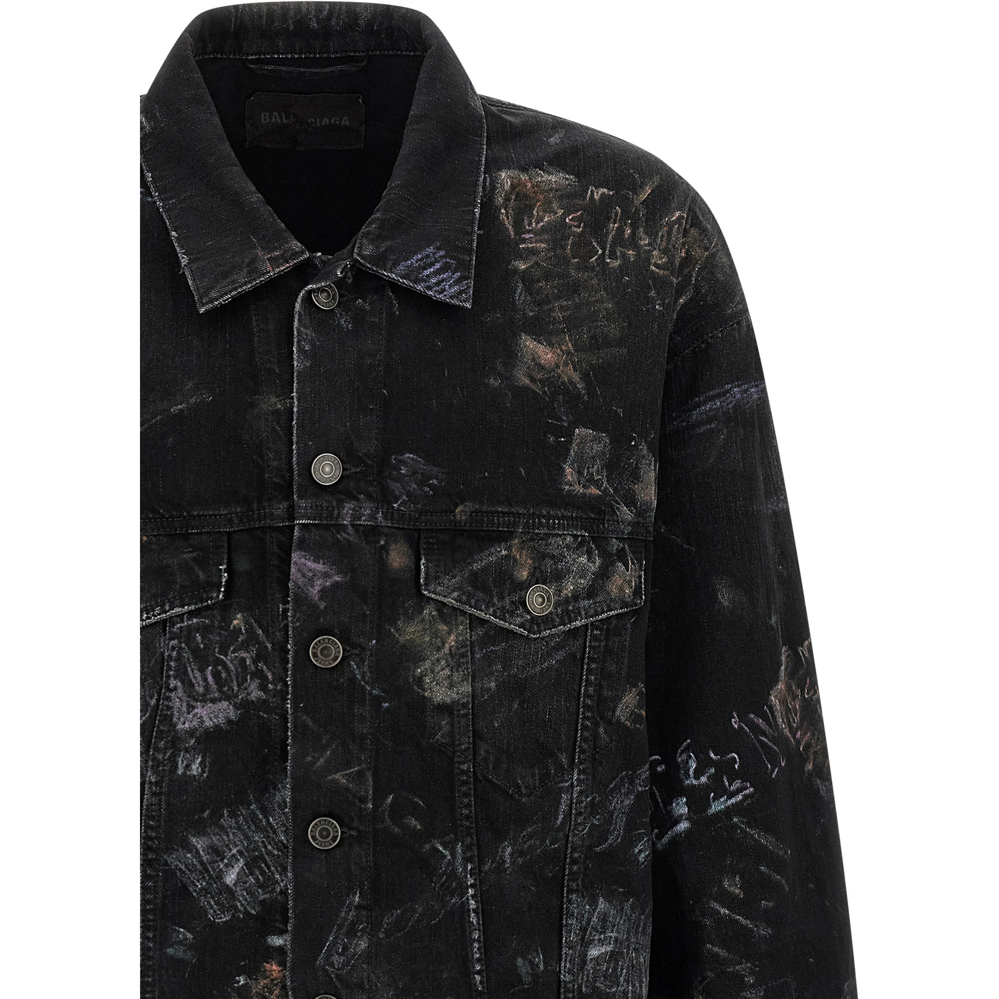 Black Cotton Denim Jacket
