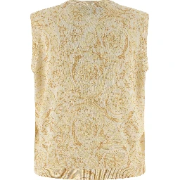 Bicolor Silk Sleeveless Jacket
