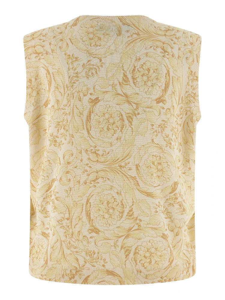 Bicolor Silk Sleeveless Jacket alternative