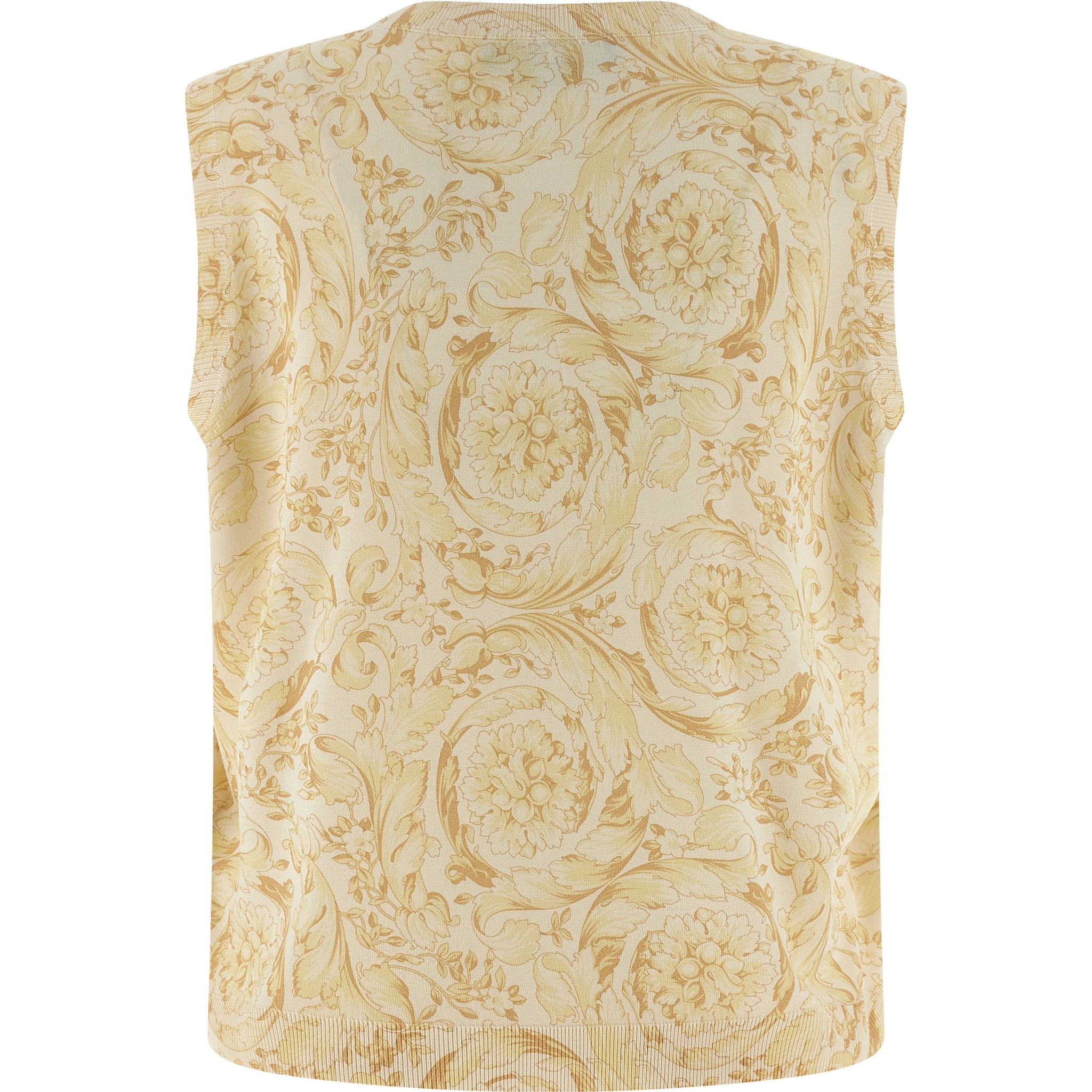 Bicolor Silk Sleeveless Jacket