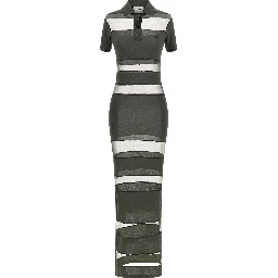Bicolor Cotton Long Dress
