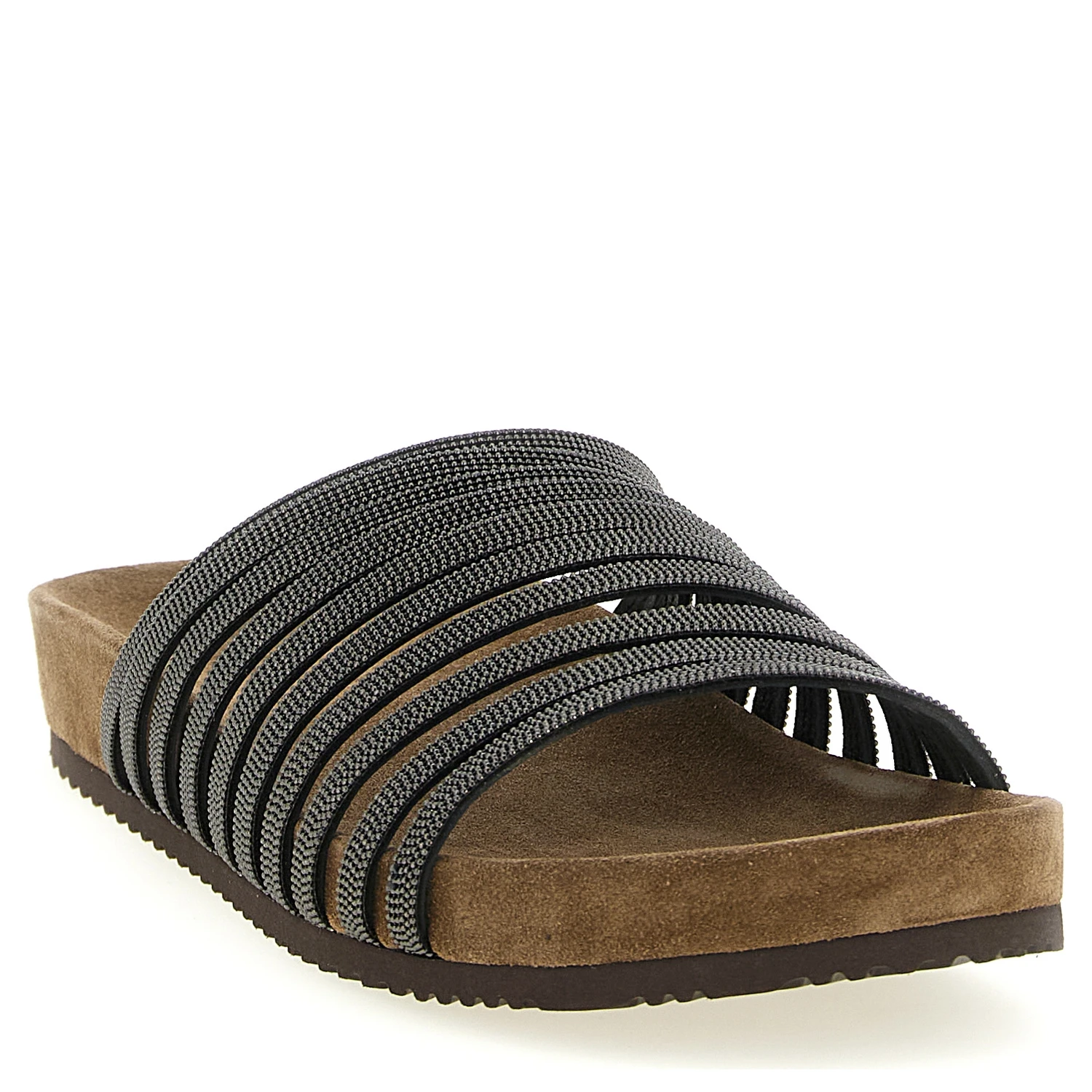 Black Lamb Leather Slides