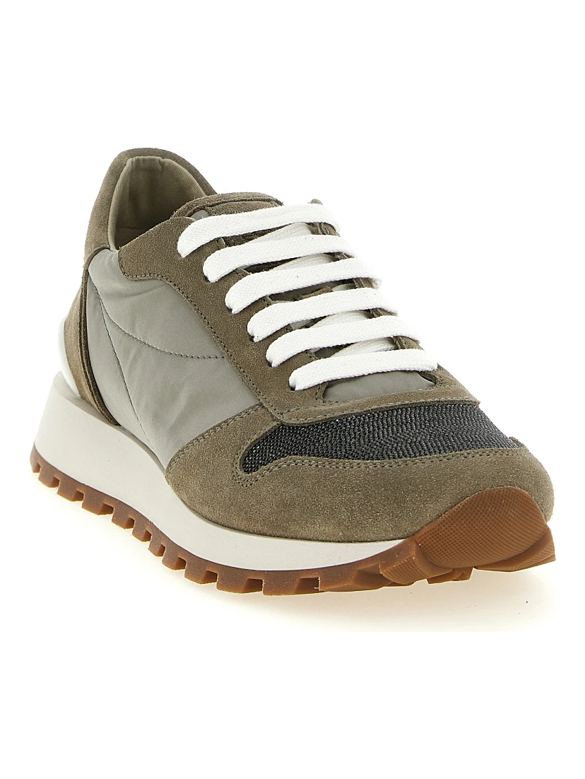 Bicolor Polyester Athletic Sneakers