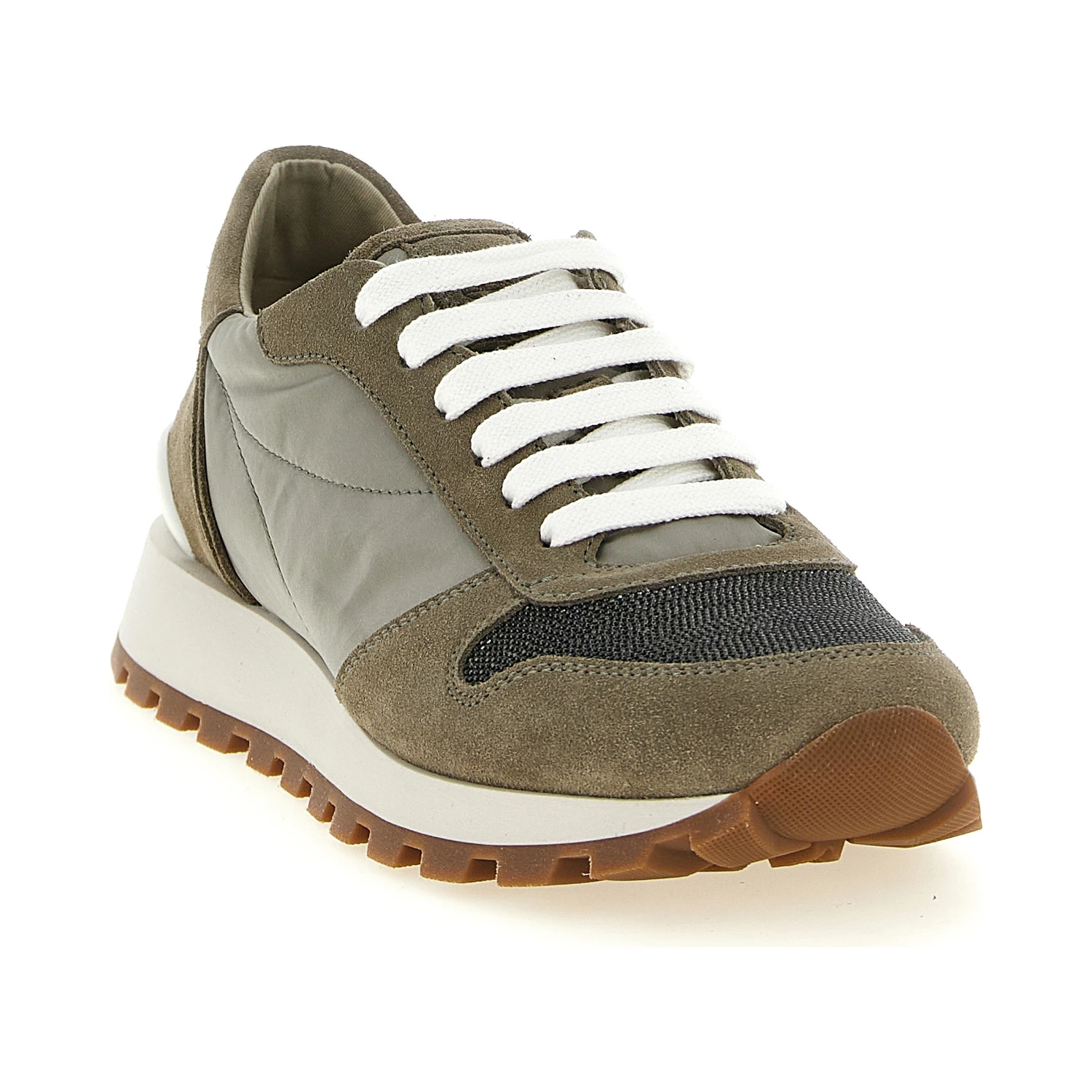 Bicolor Polyester Athletic Sneakers