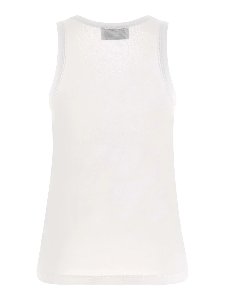 White Cotton Sleeveles T-Shirt alternative