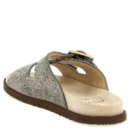 Gray Calfskin Slides