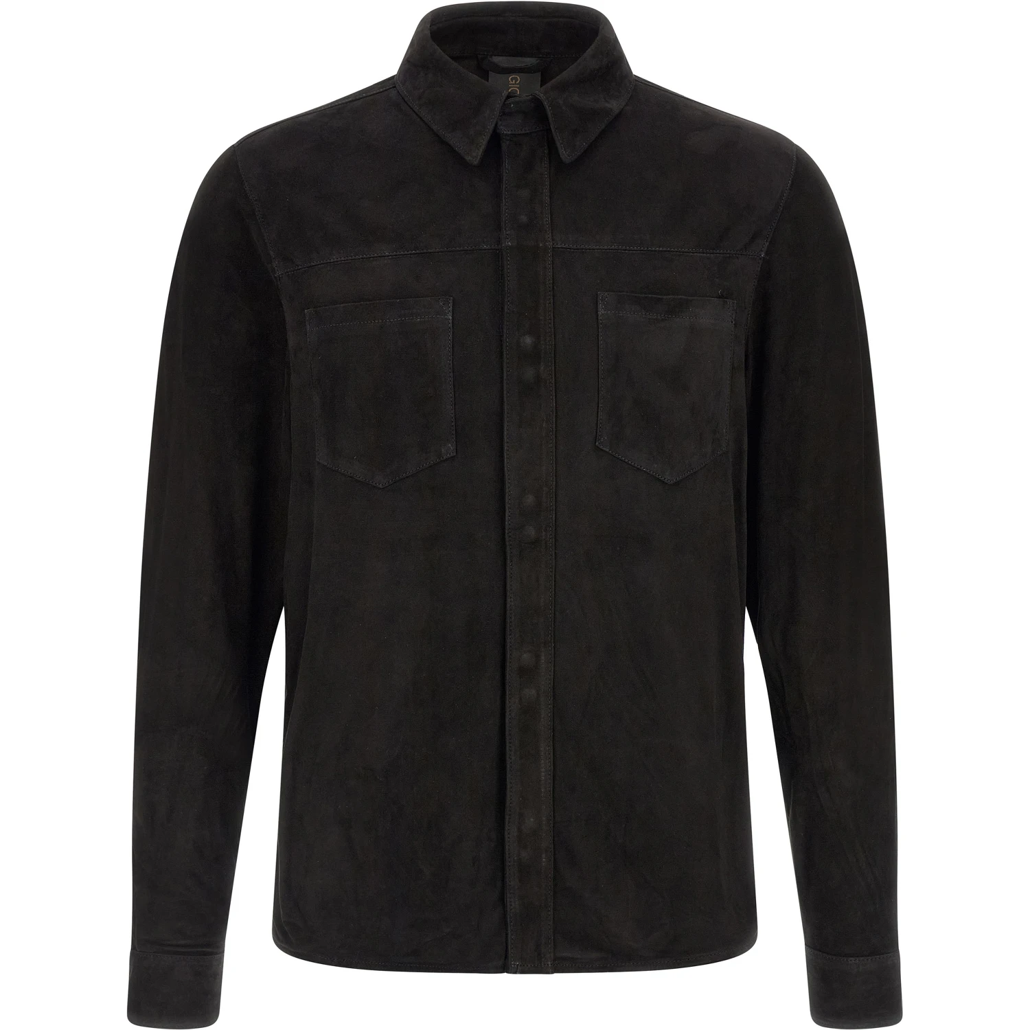 Black Suede Leather Blouse