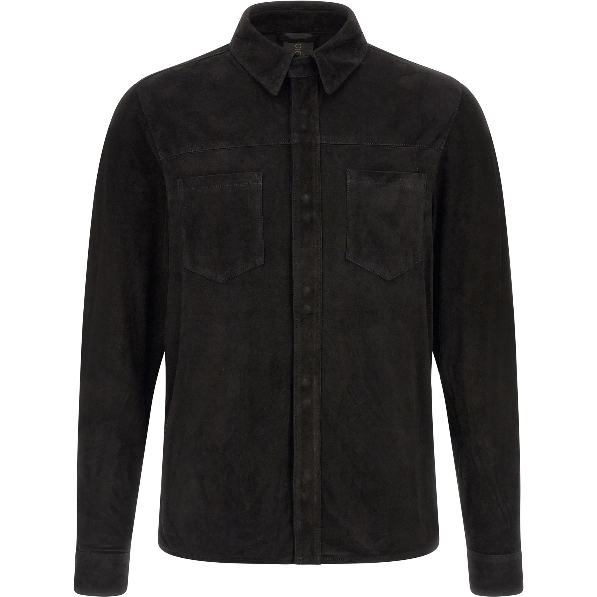 Black Suede Leather Blouse