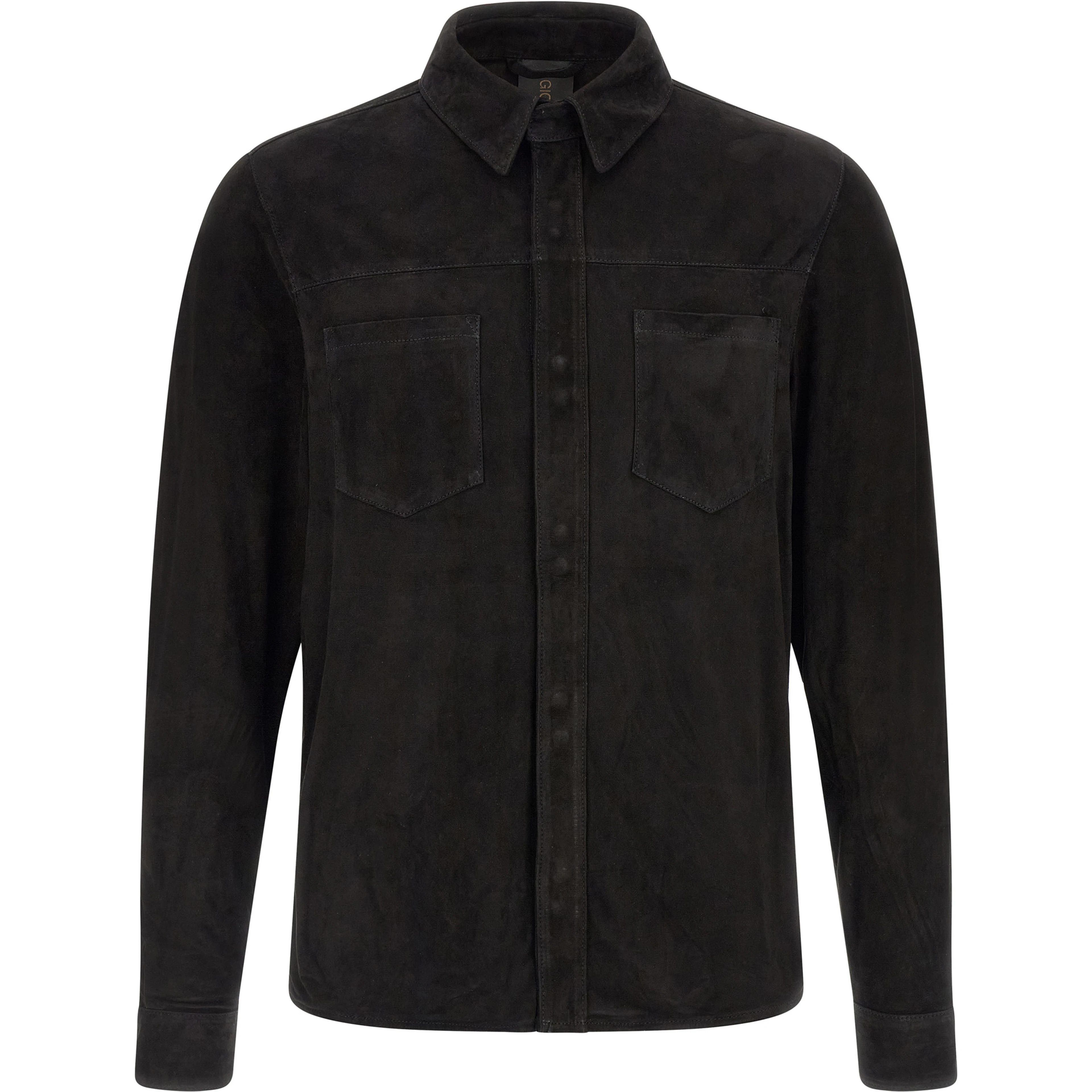 Black Suede Leather Blouse