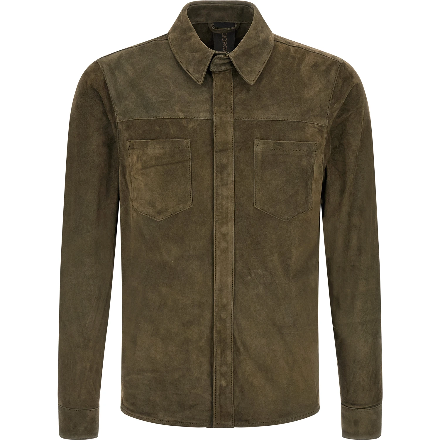 Bicolor Suede Leather Blouse