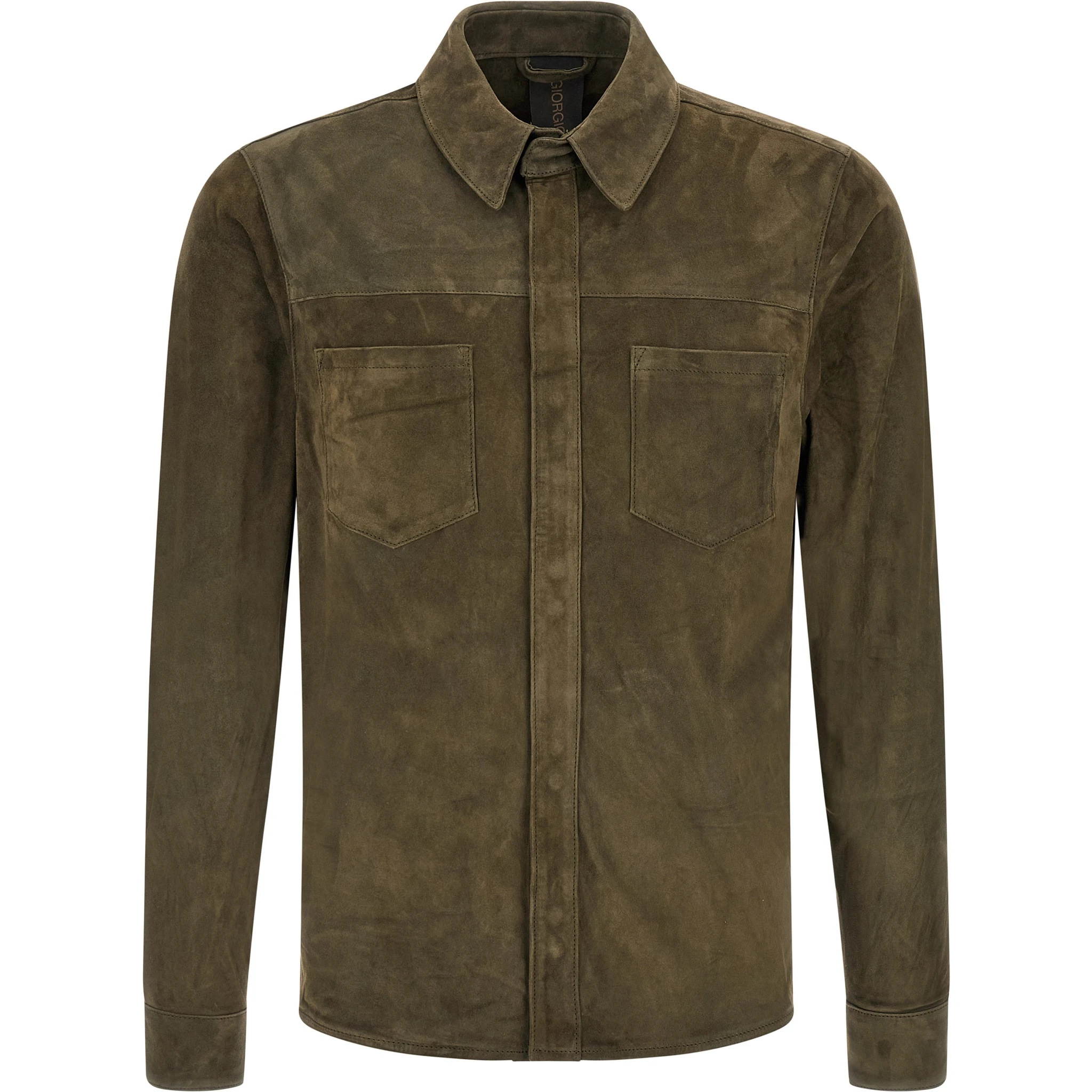 Bicolor Suede Leather Blouse