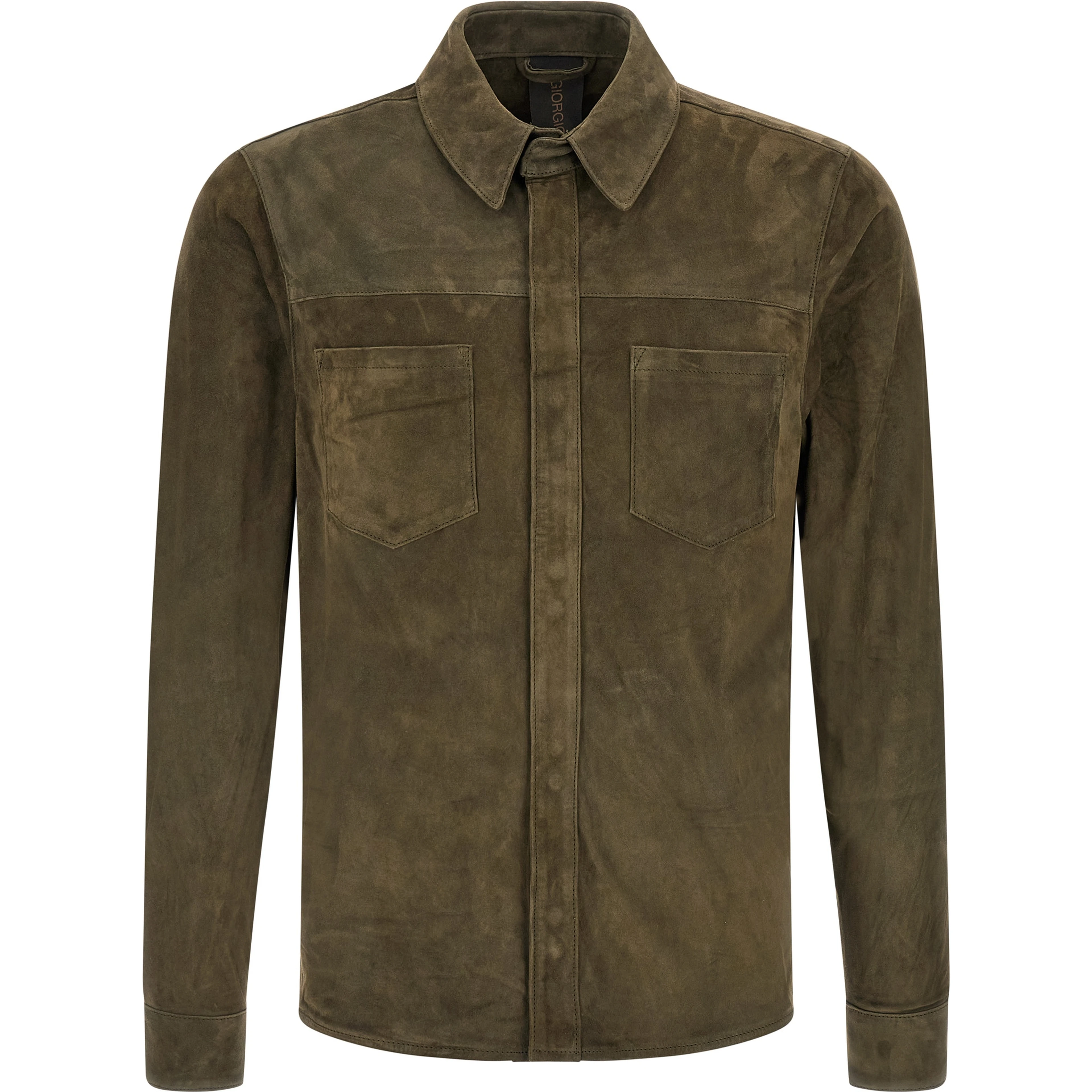 Bicolor Suede Leather Blouse
