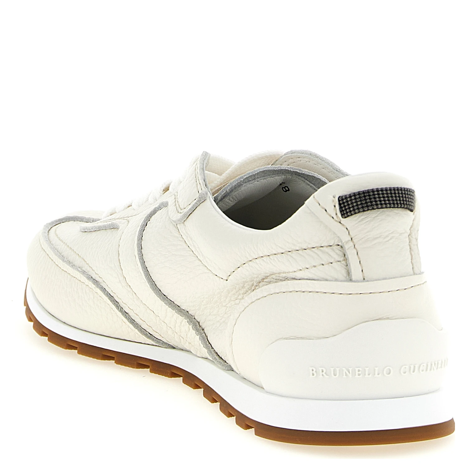 White Goatskin Athletic Sneakers