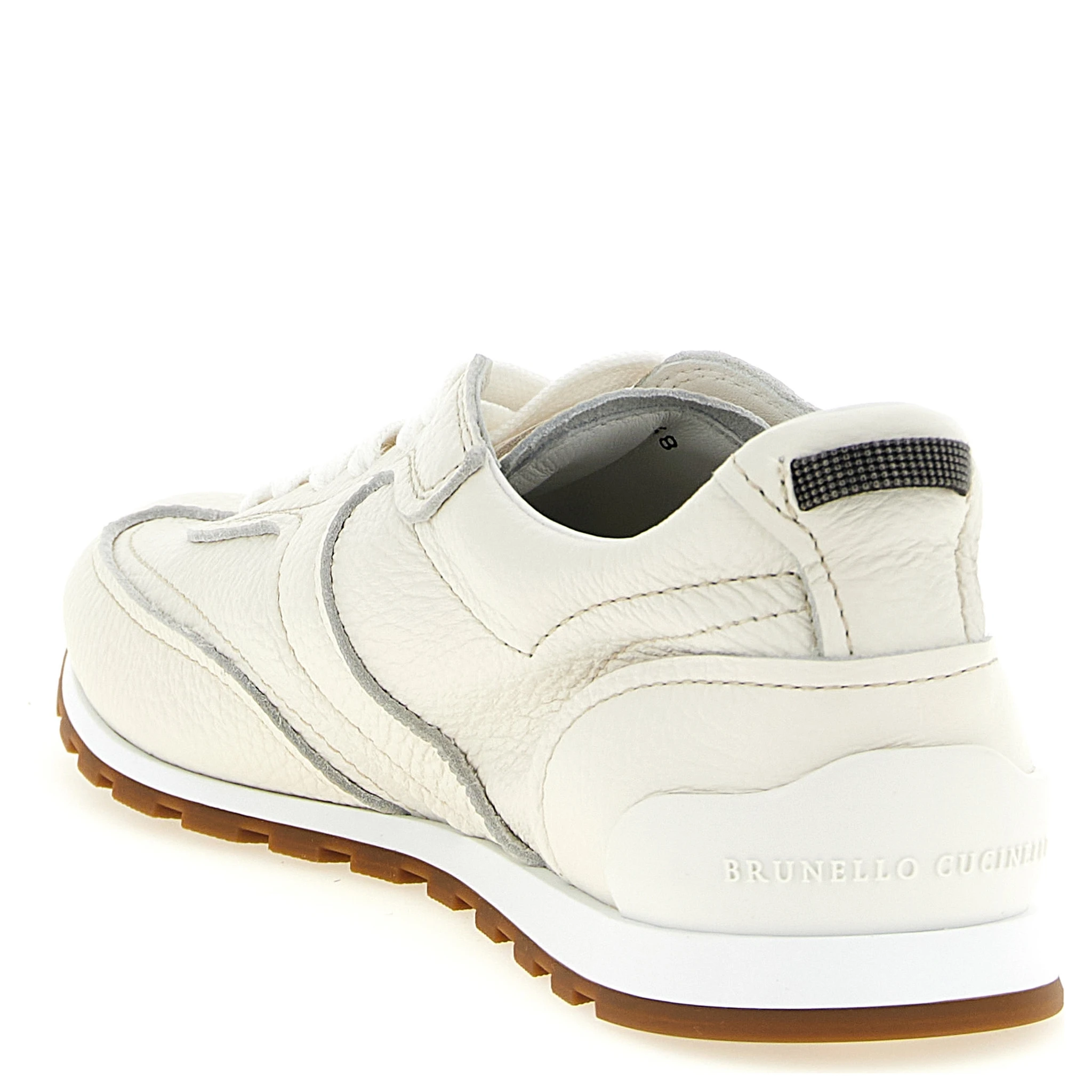 White Goatskin Athletic Sneakers
