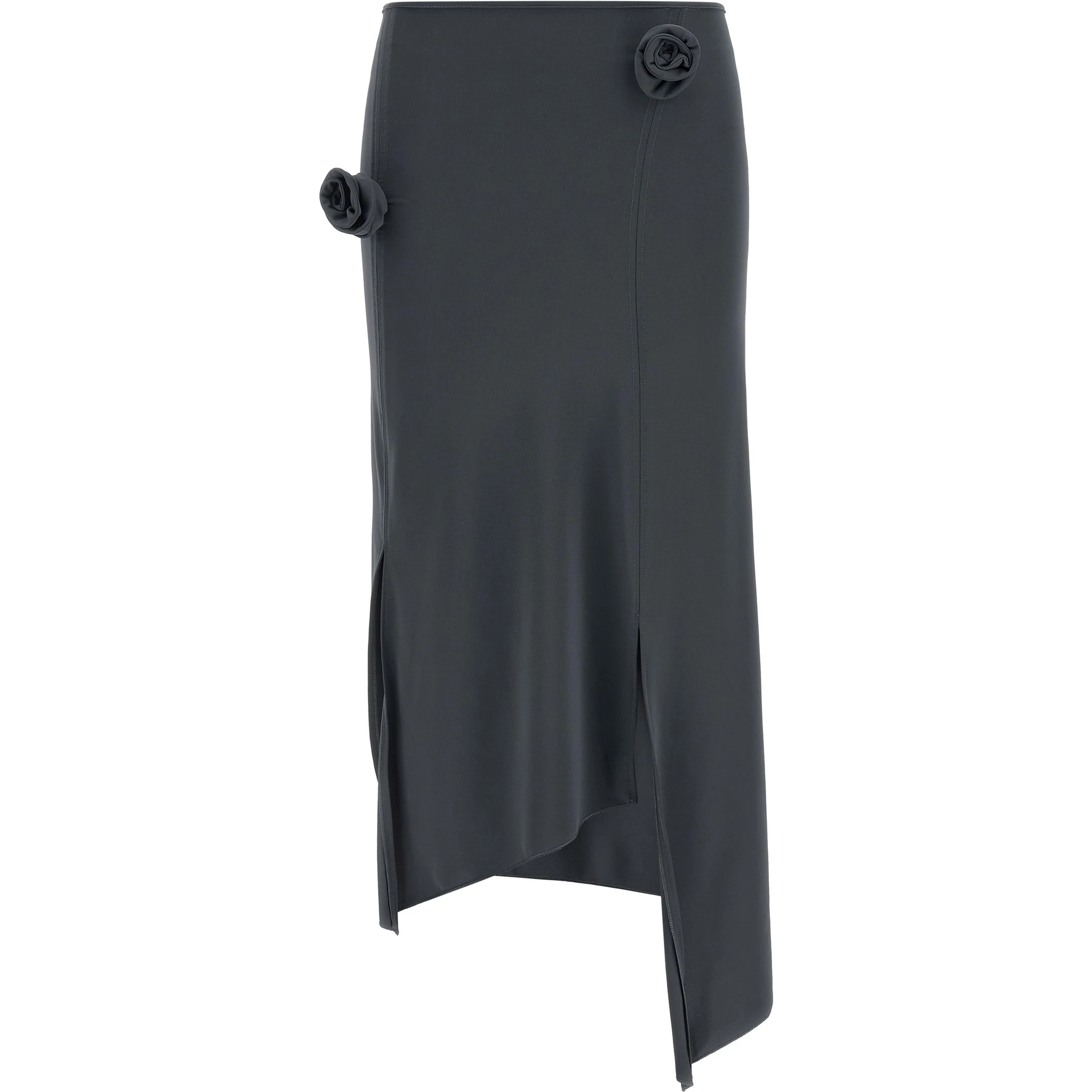 Gray Polyamide Midi Skirt
