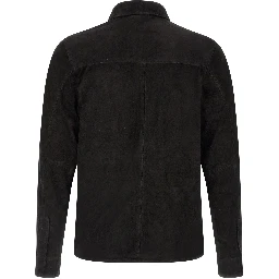 Black Suede Leather Blouse