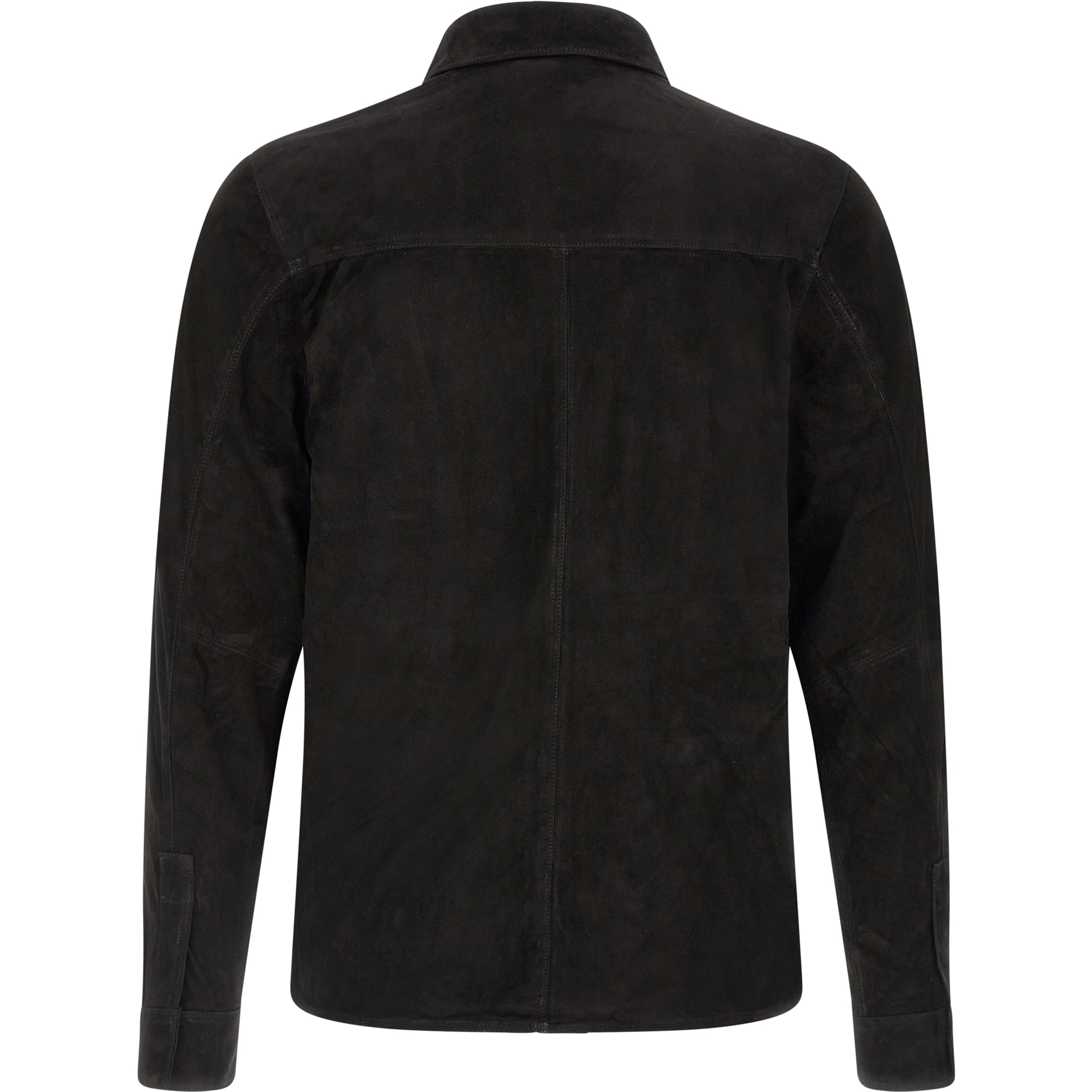 Black Suede Leather Blouse