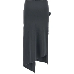 Gray Polyamide Midi Skirt