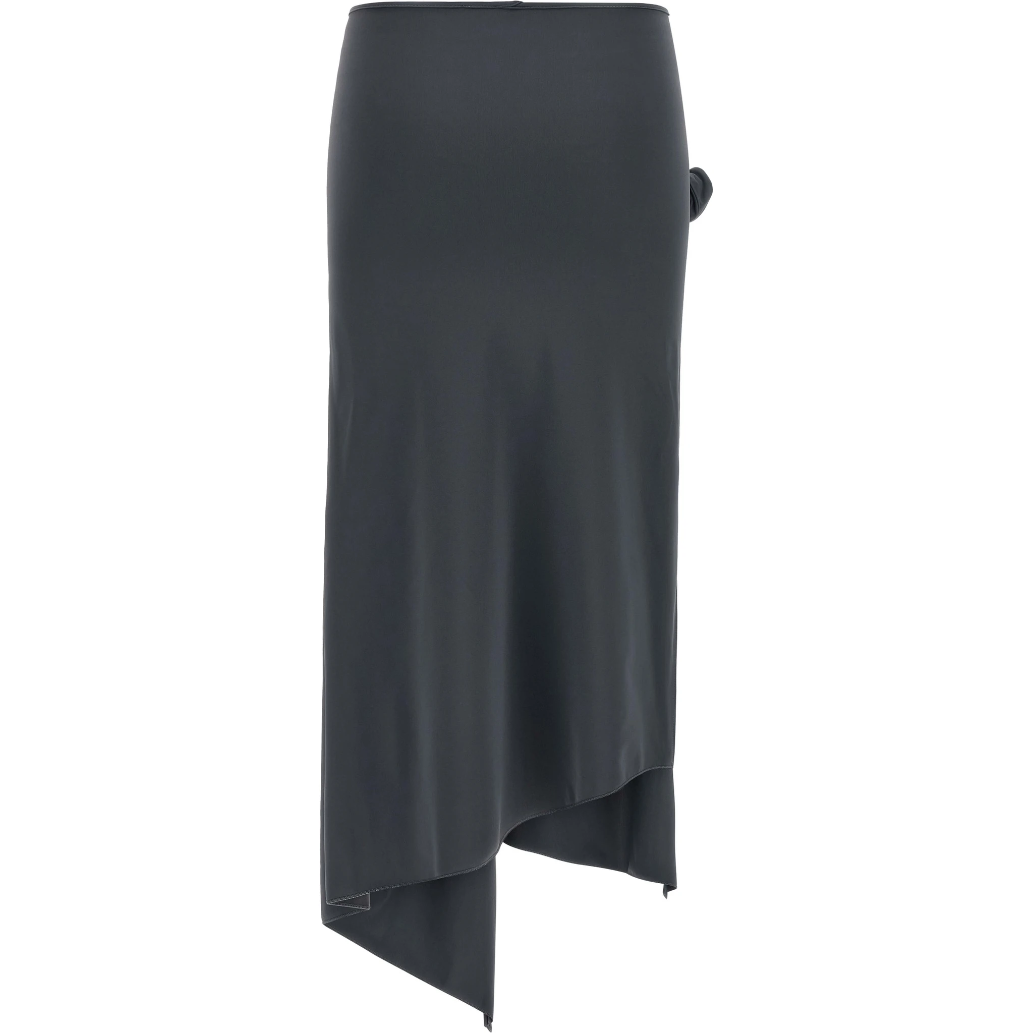 Gray Polyamide Midi Skirt