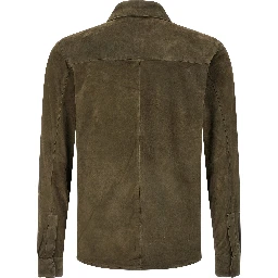 Bicolor Suede Leather Blouse
