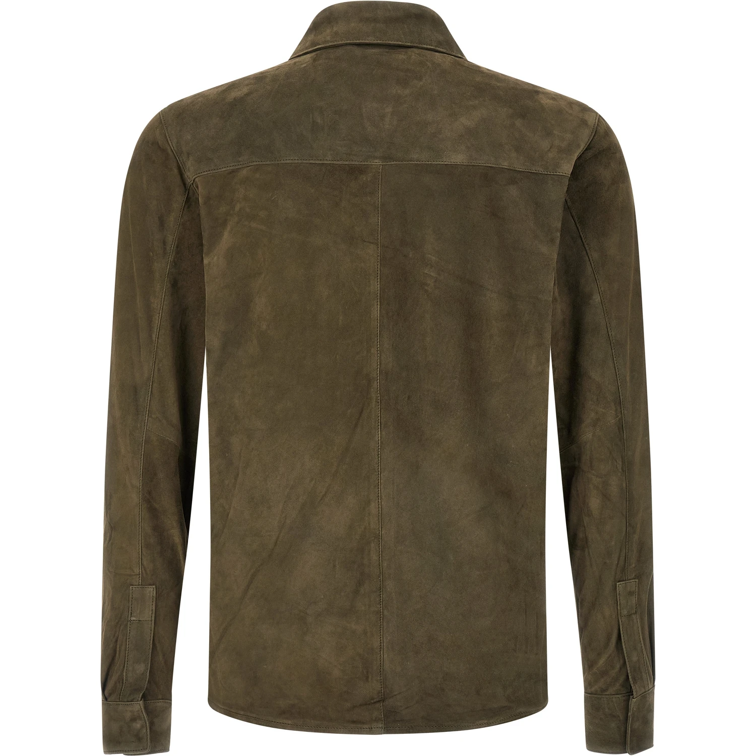 Bicolor Suede Leather Blouse