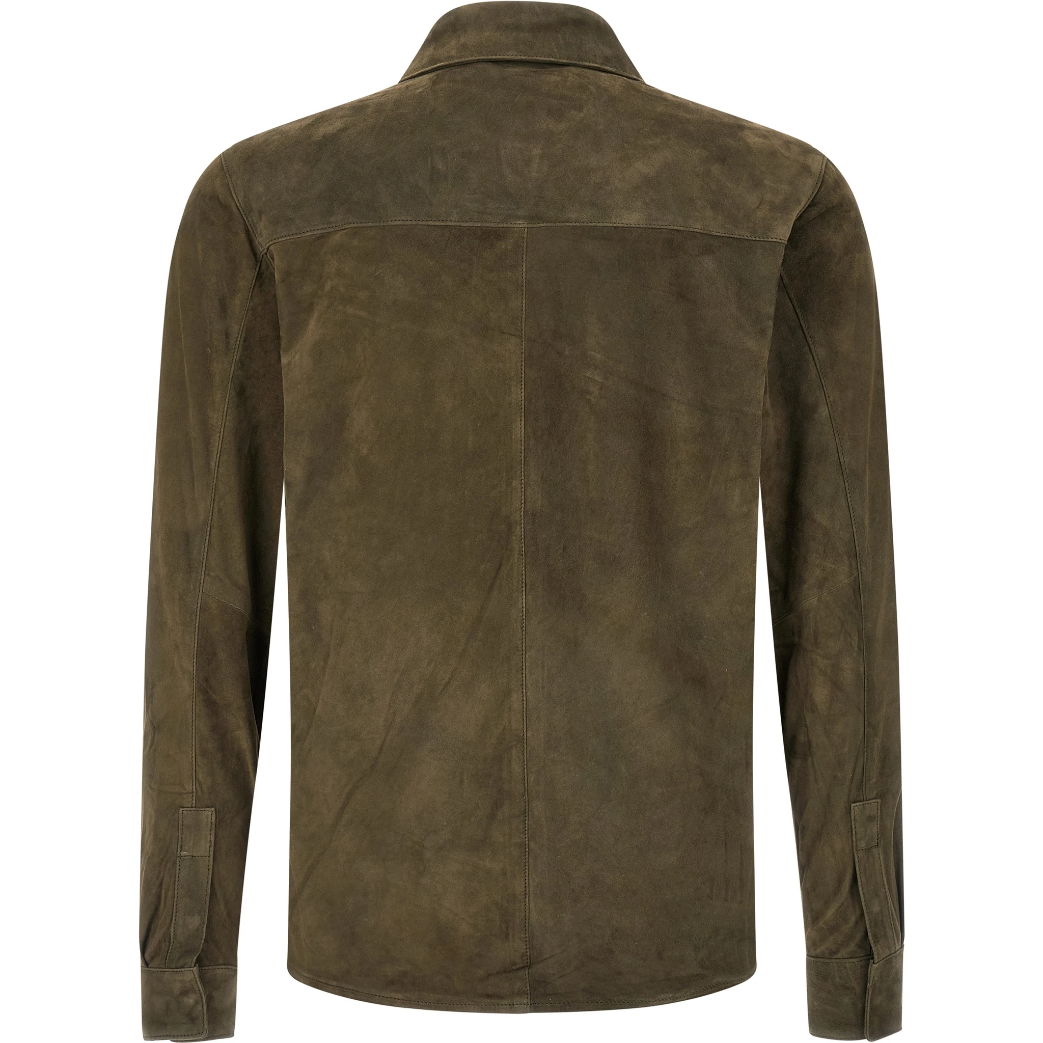 Bicolor Suede Leather Blouse