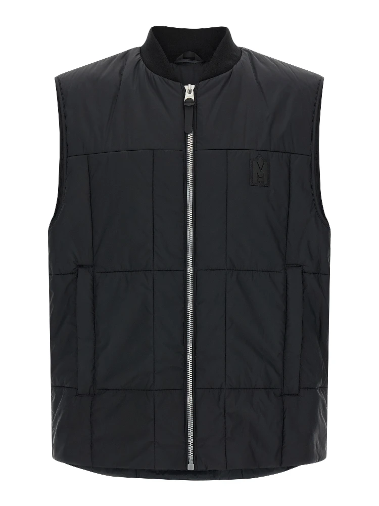 Black Nylon Sleeveless Jacket