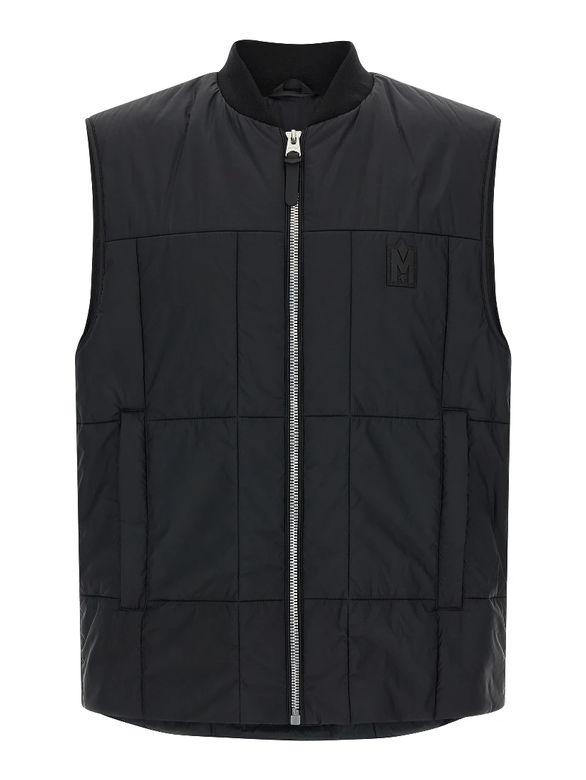 Black Nylon Sleeveless Jacket