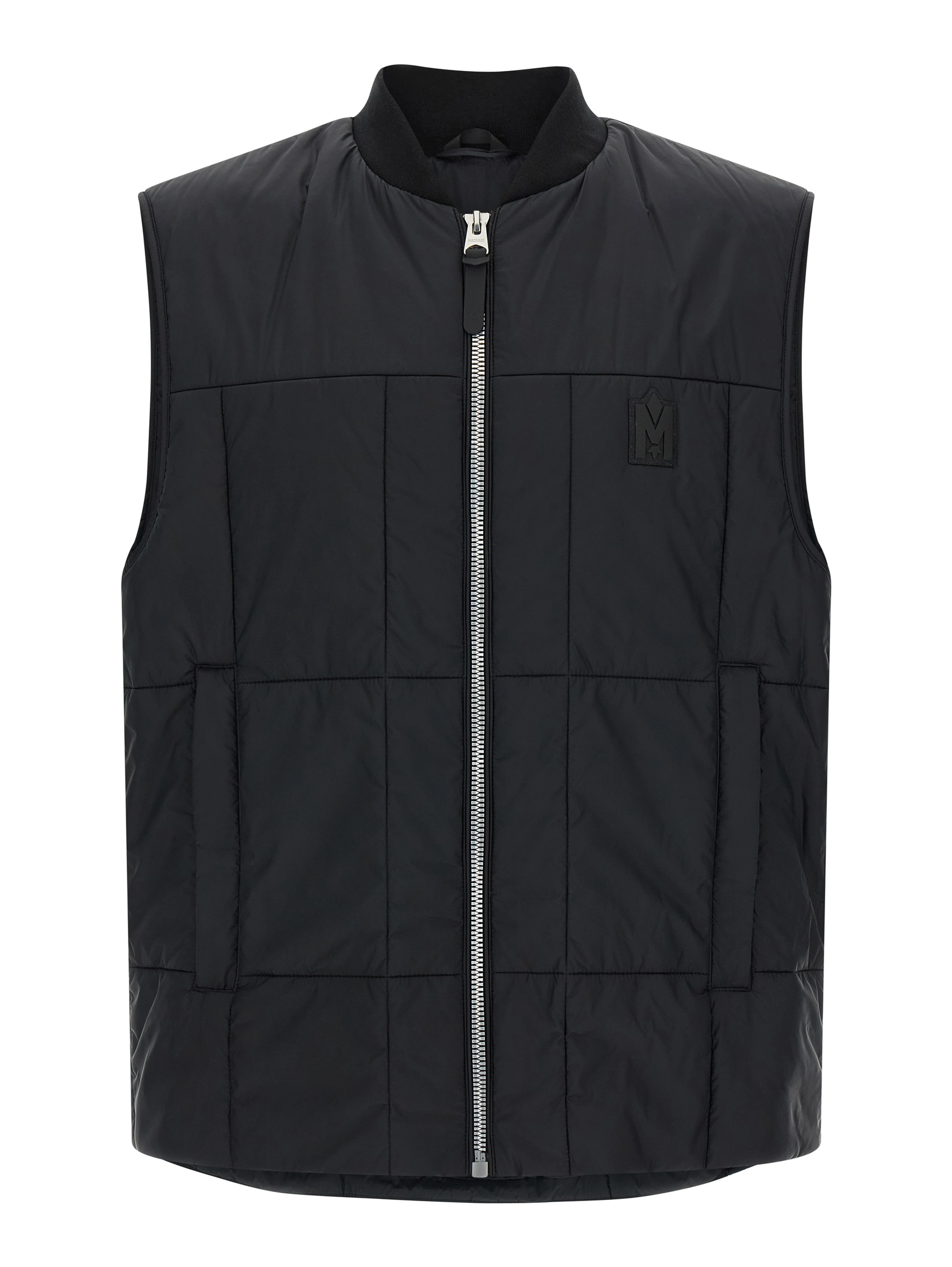 Black Nylon Sleeveless Jacket