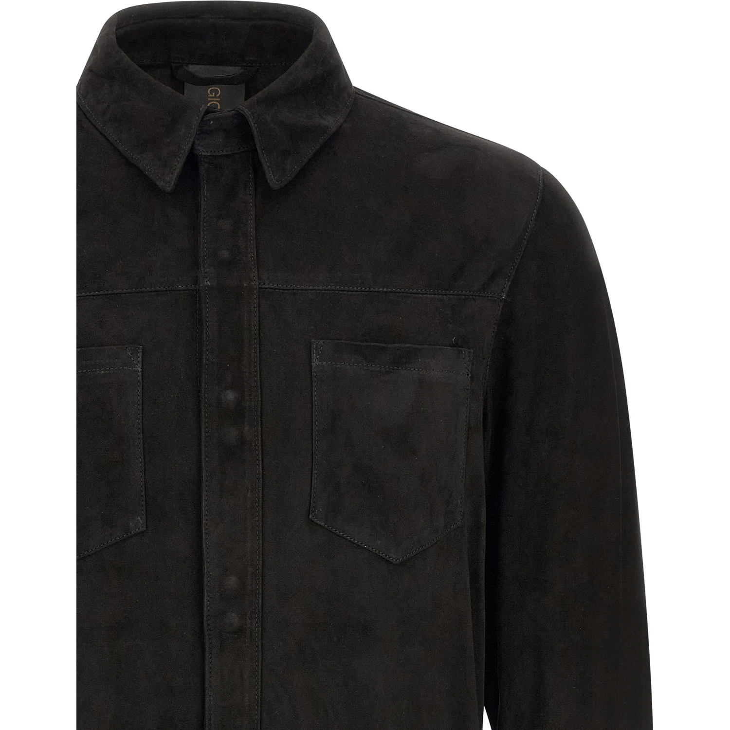 Black Suede Leather Blouse