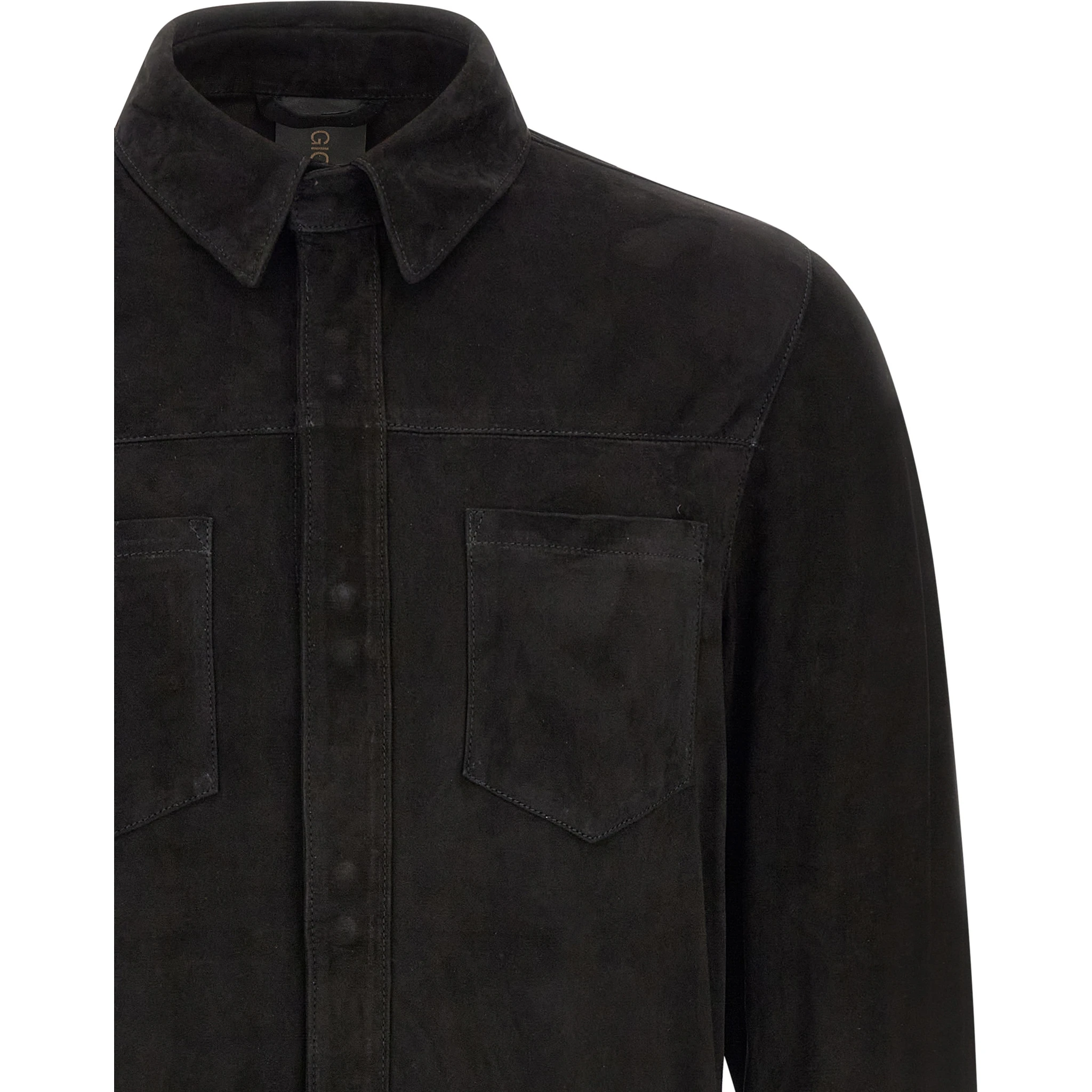 Black Suede Leather Blouse