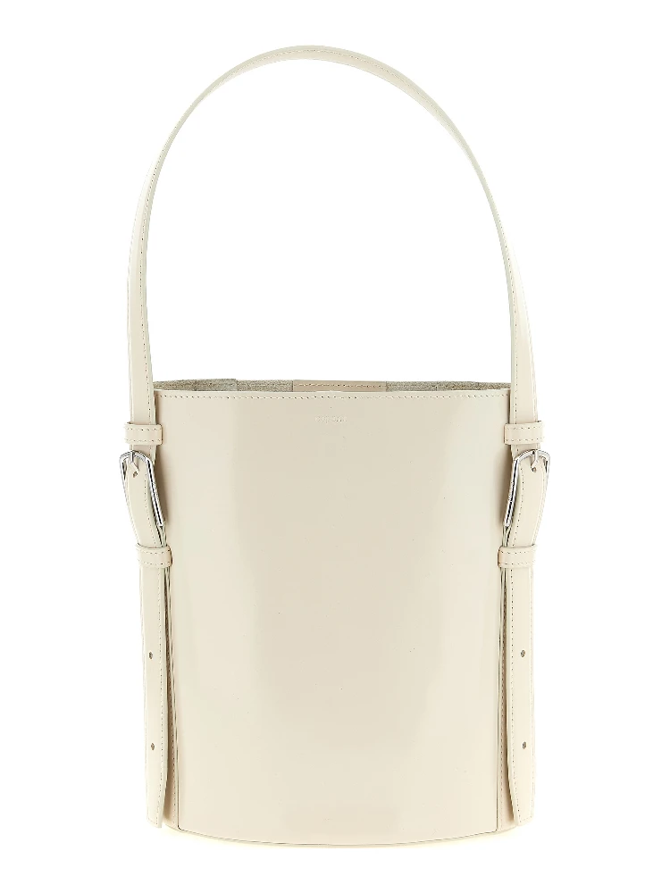 Beige Cowhide Shoulder Bag