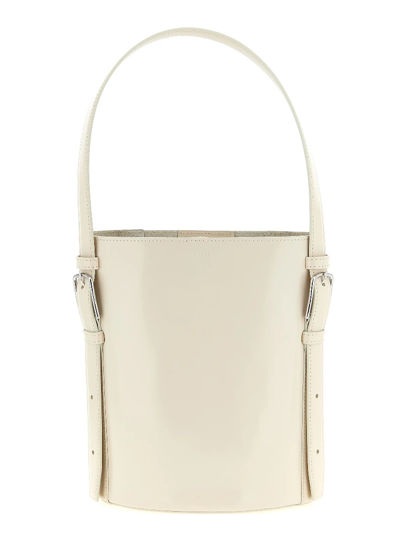 Beige Cowhide Shoulder Bag