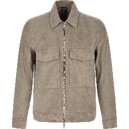 Gray Lamb Leather Leather Jacket