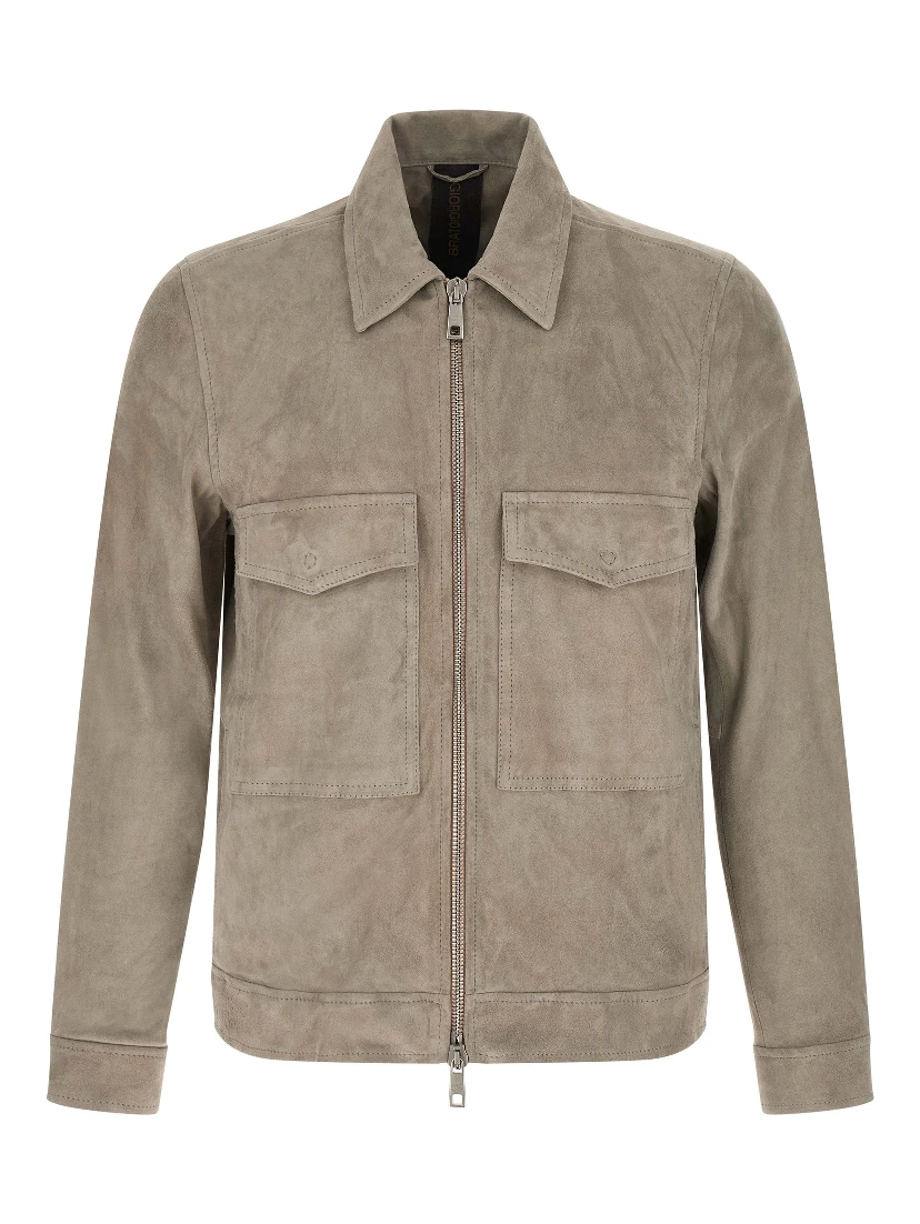 Gray Lamb Leather Leather Jacket