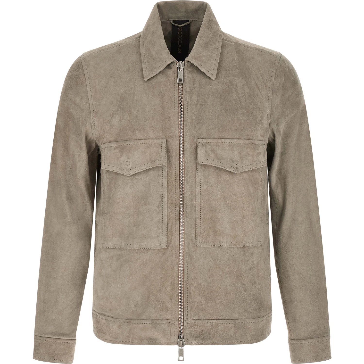 Gray Lamb Leather Leather Jacket