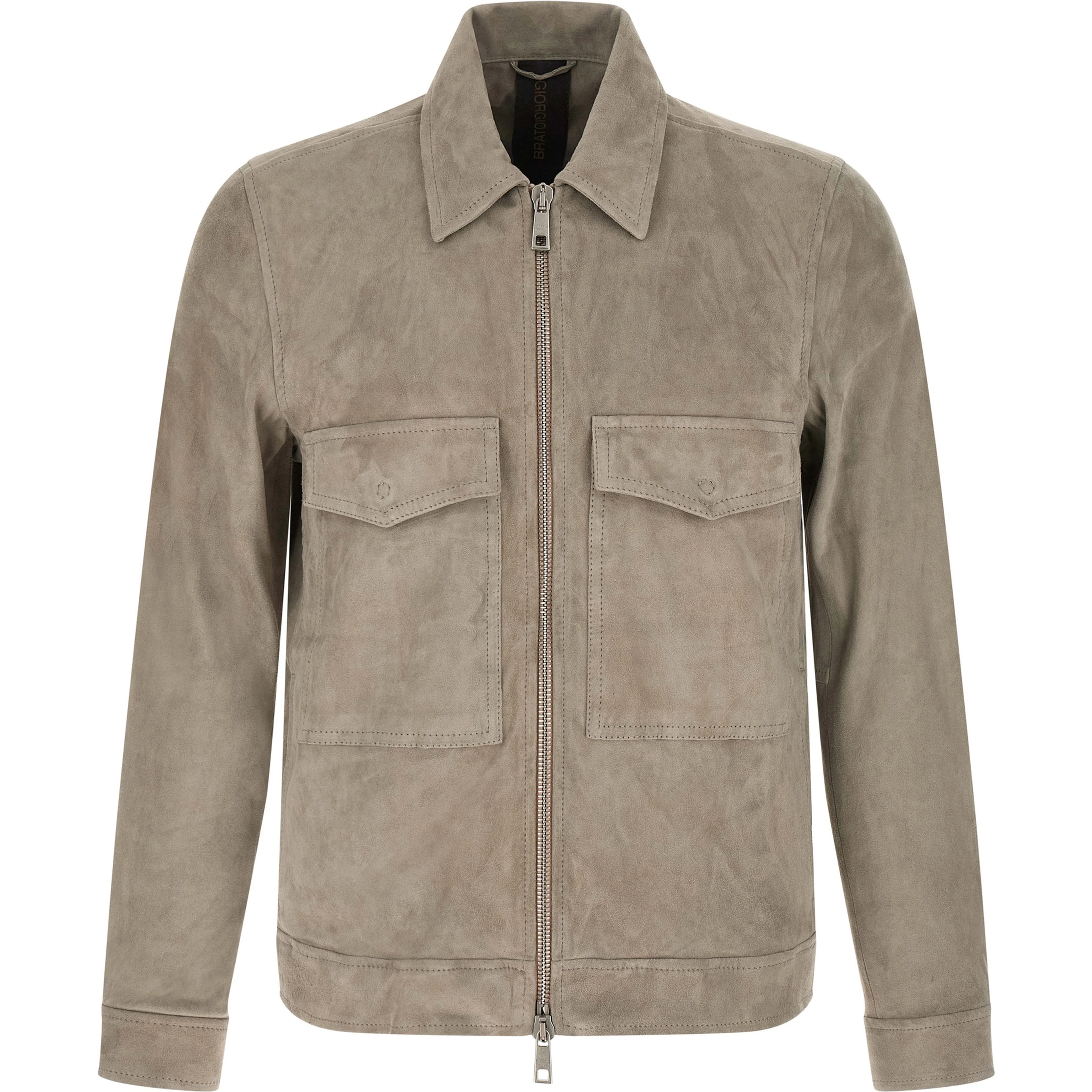 Gray Lamb Leather Leather Jacket