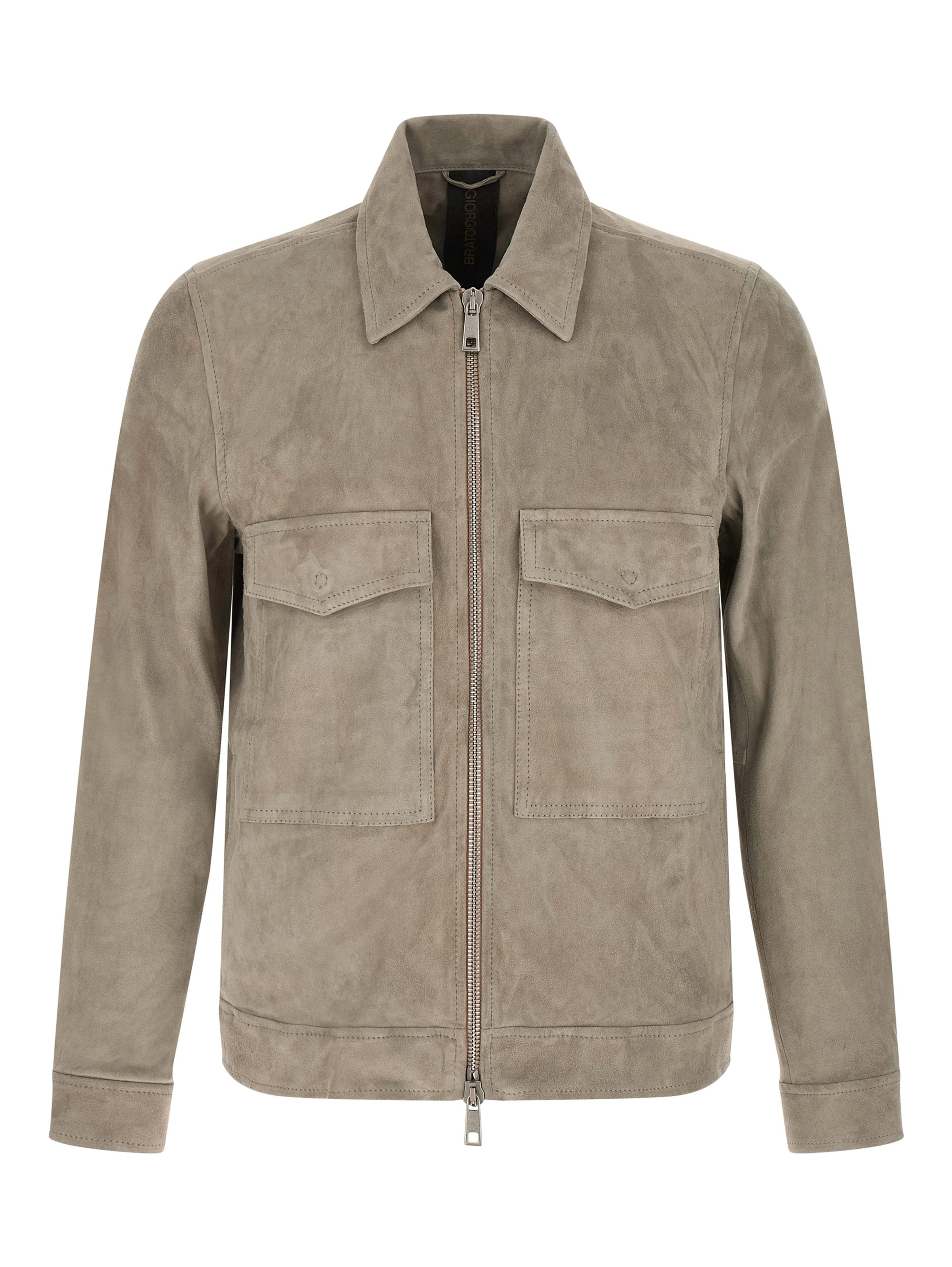 Gray Lamb Leather Leather Jacket