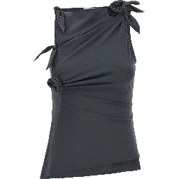 Gray Polyamide Tank Tops