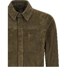 Bicolor Suede Leather Blouse