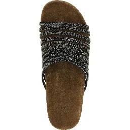 Black Lamb Leather Slides