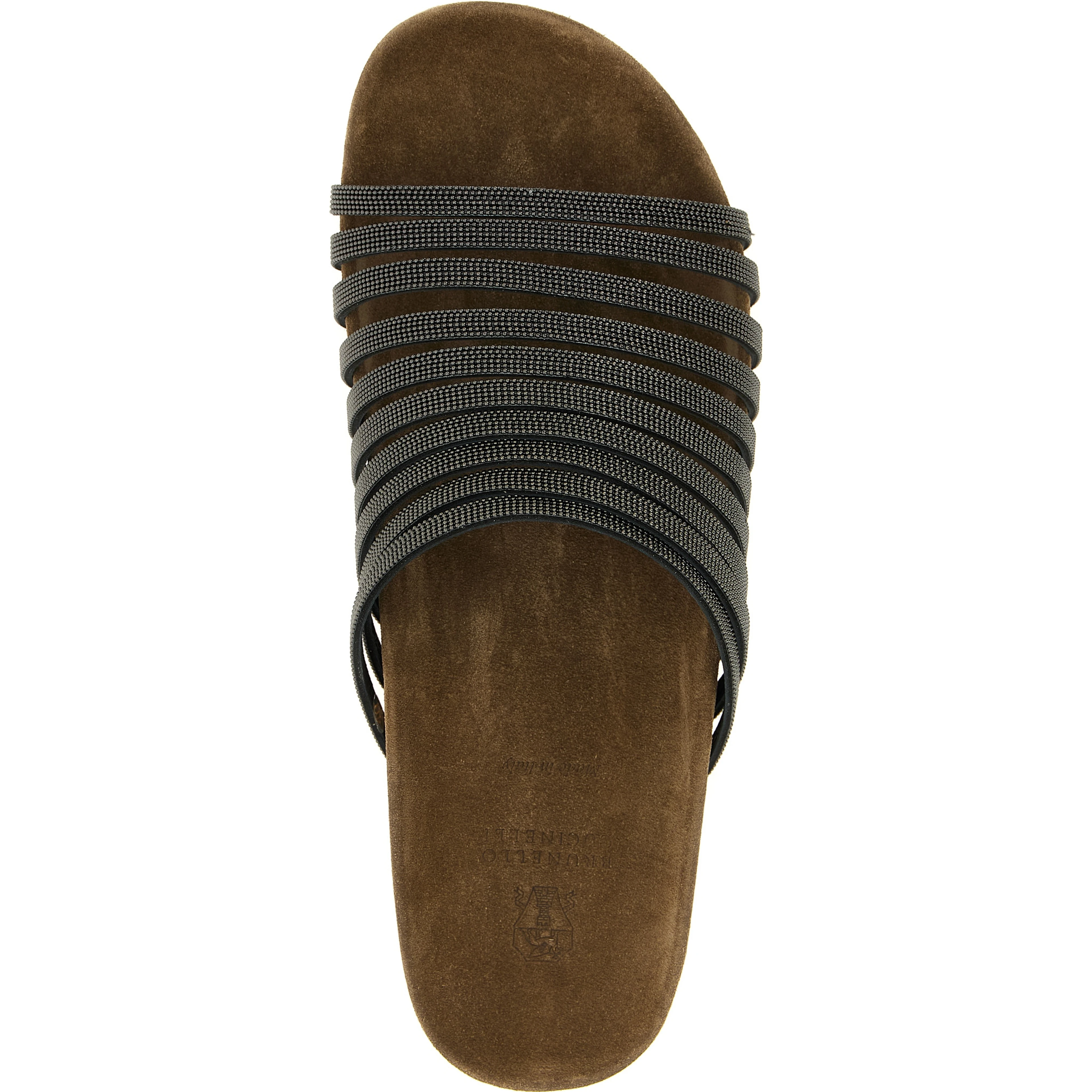 Black Lamb Leather Slides