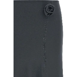 Gray Polyamide Midi Skirt