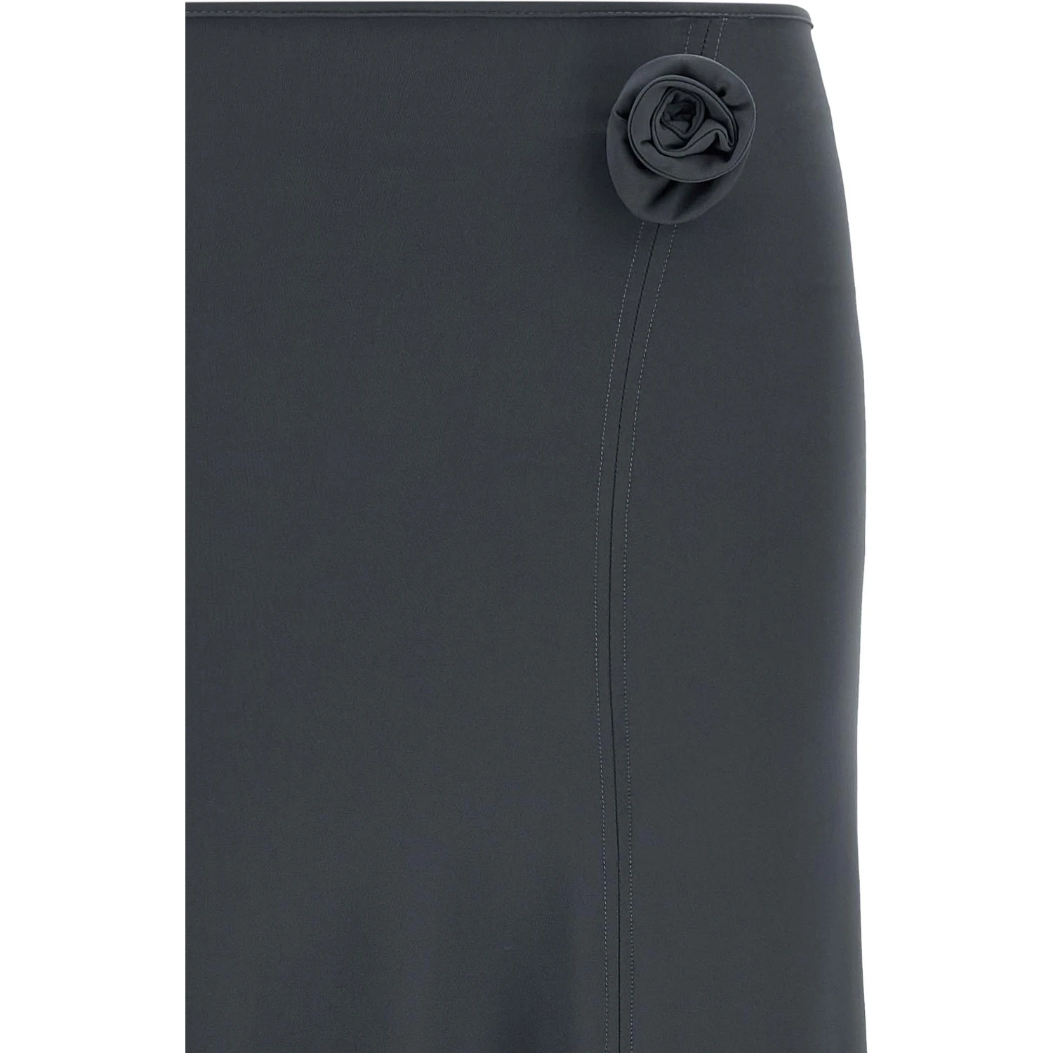 Gray Polyamide Midi Skirt