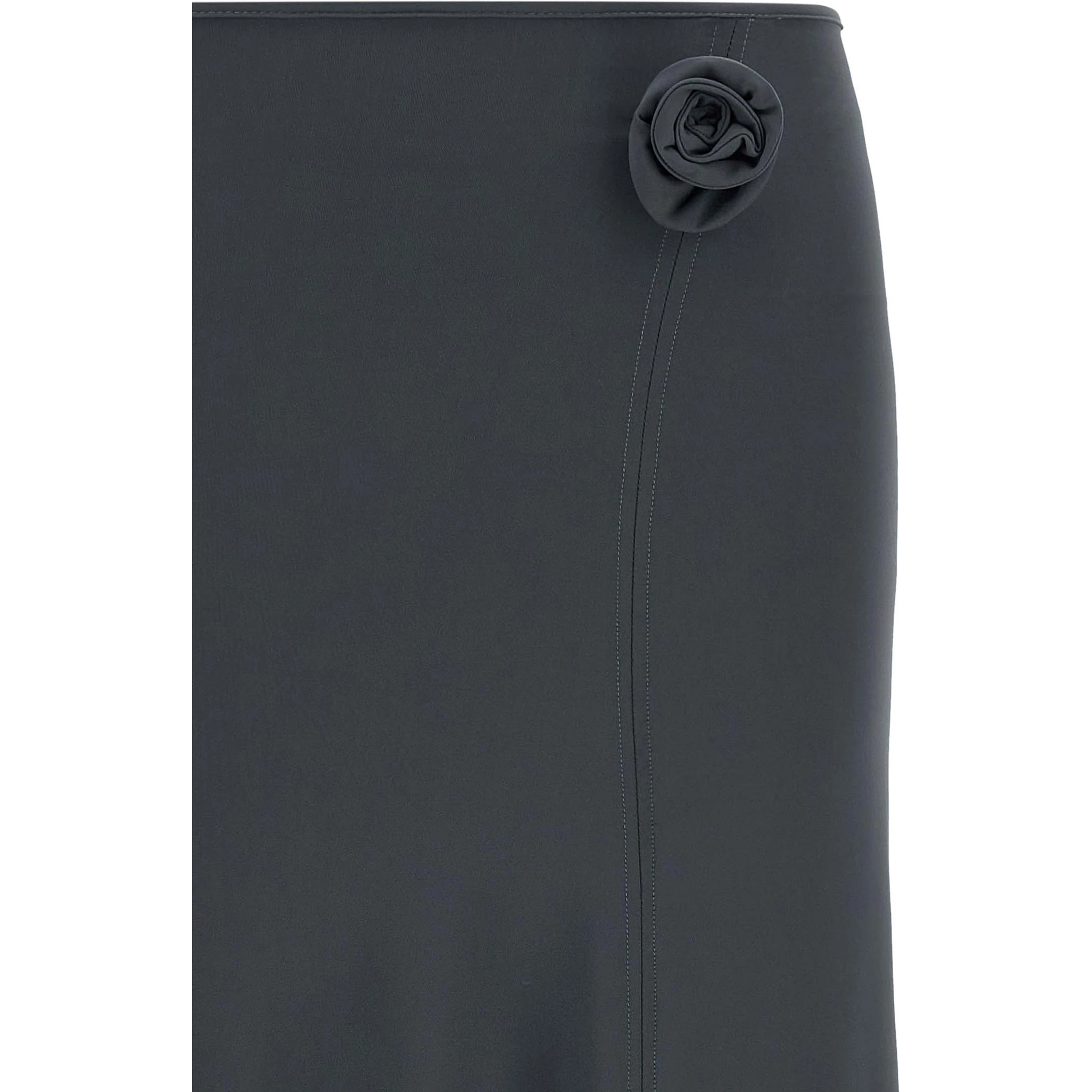 Gray Polyamide Midi Skirt