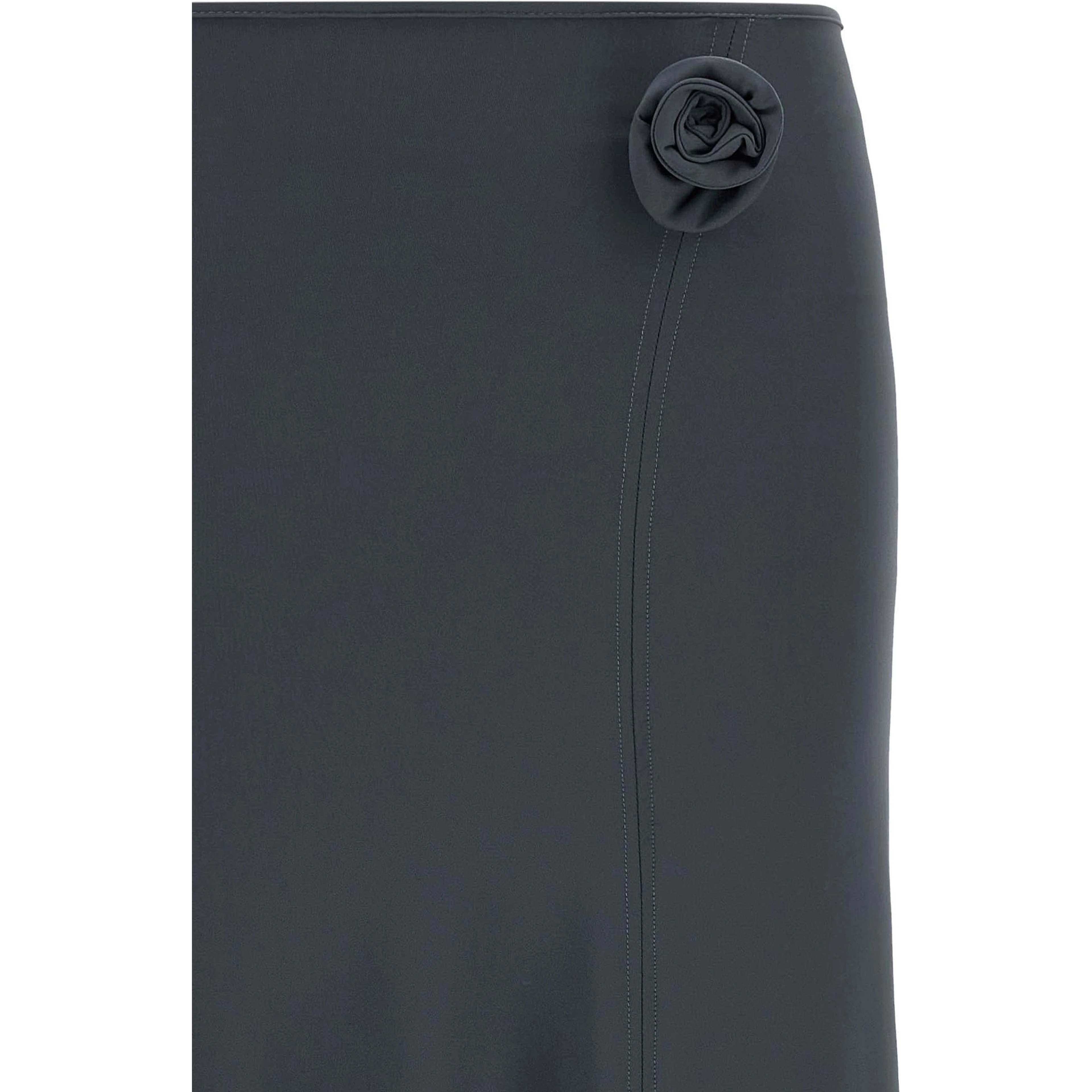 Gray Polyamide Midi Skirt