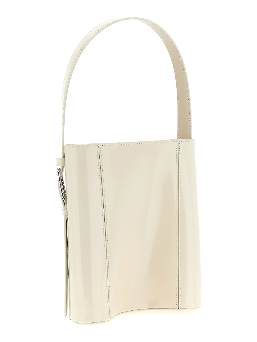 Beige Cowhide Shoulder Bag