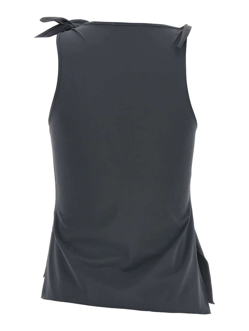Gray Polyamide Tank Tops