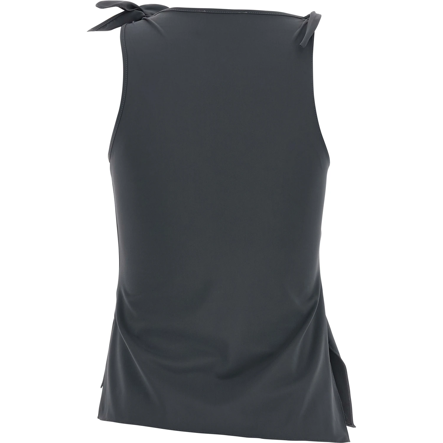 Gray Polyamide Tank Tops