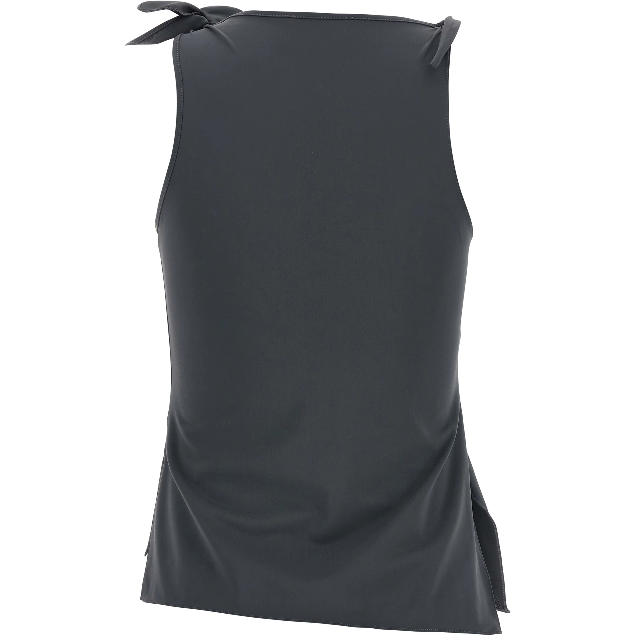 Gray Polyamide Tank Tops